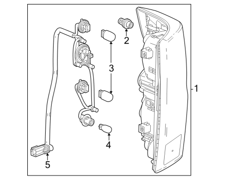 2023 Chevy Colorado Tail Lamp, Rear Driver Side Diagram for 85651742