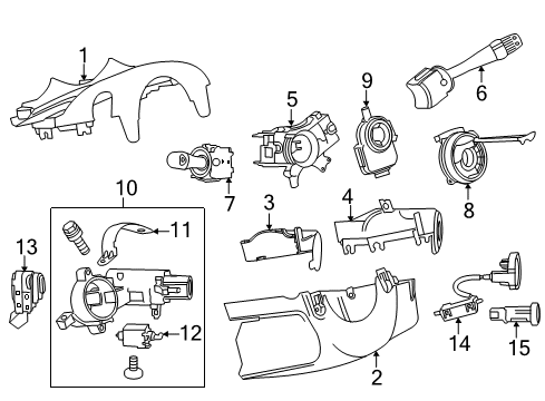 2015 Buick Verano Shroud, Switches & Levers Diagram