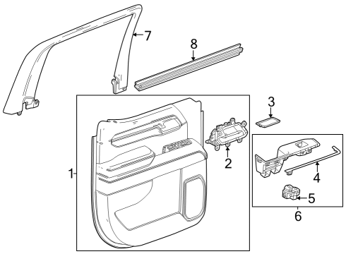 2024 GMC Sierra 2500 HD Door Trim Panel, Passenger Side Diagram for 87849969
