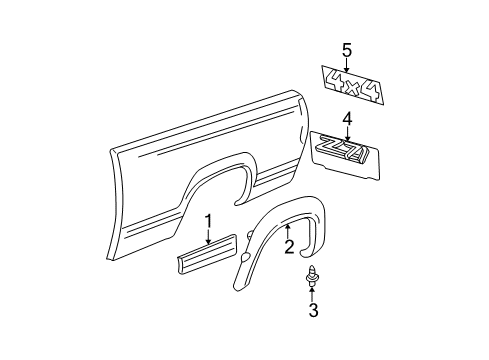 2004 GMC Sierra 2500 Exterior Trim - Pick Up Box Diagram 6 - Thumbnail
