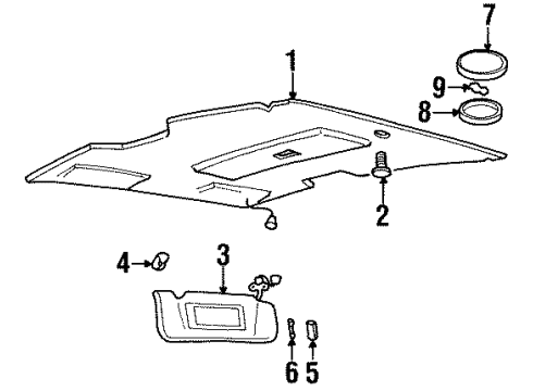 1995 Chevy Monte Carlo Interior Trim - Roof Diagram