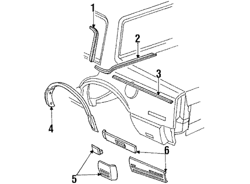 1985 Oldsmobile 98 Nameplate Diagram for 555927