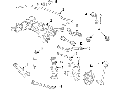2020 Cadillac XT6 Rear Sensor, Driver Side Diagram for 84365776