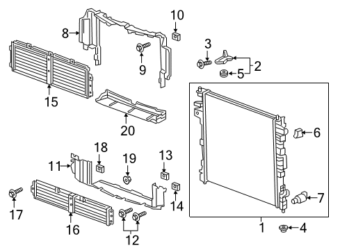 2018 Chevy Traverse Radiator Diagram for 84569931