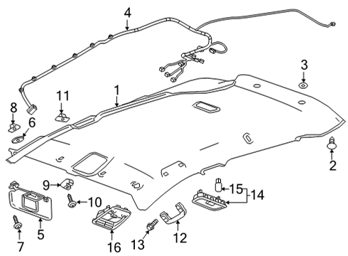 2023 Chevy Bolt EUV Grip Handle, Gray, Rear Passenger Side Diagram for 42687352