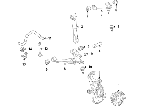 2022 Chevy Silverado 2500 HD Stabilizer Bar Bushing Diagram for 84453009