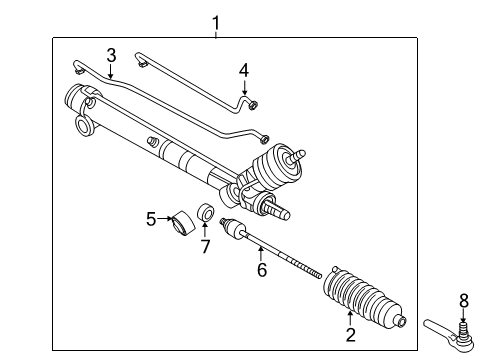 2005 Chevy Corvette Tie Rod Boot Diagram for 88964553
