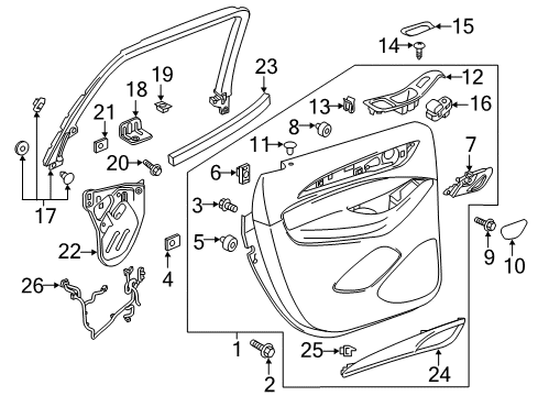 2018 Buick Enclave Interior Trim - Rear Door Diagram