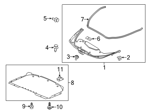 2016 Cadillac CTS Splash Shields Diagram