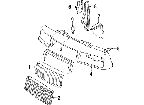 1986 Buick Somerset Emblem, Front Diagram for 25520019