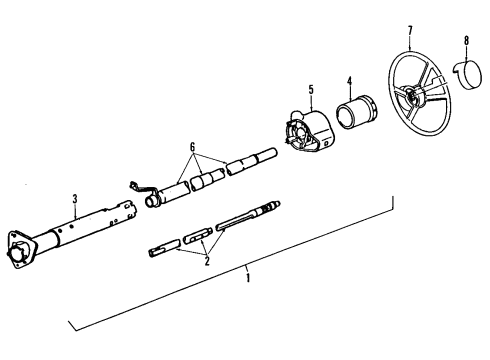2005 GMC Safari Intermediate Shaft Assembly Diagram for 26047899