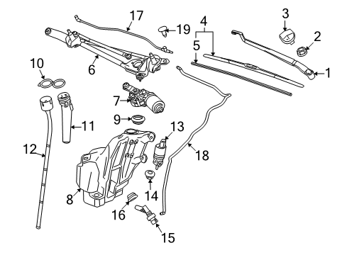 2014 Cadillac XTS Wiper & Washer Components Diagram
