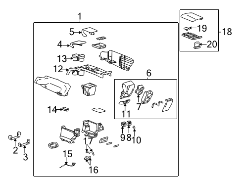 2003 Buick LeSabre Console Assembly, Charcoal Diagram for 88892586