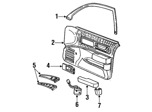 1995 Buick Commercial Chassis Armrest, Beige, Front Passenger Side Diagram for 16663142