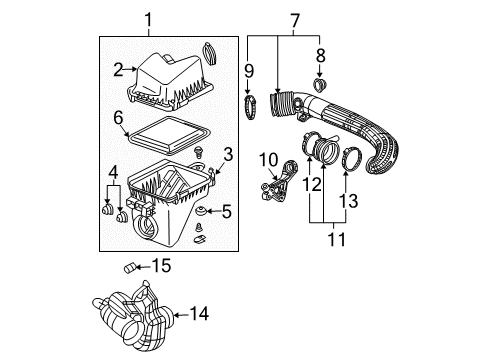 2007 Saturn Vue Outlet Duct Diagram for 22678564