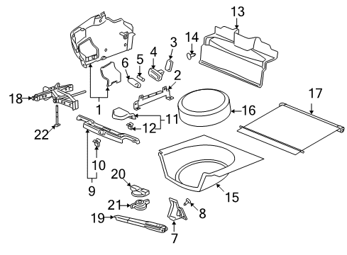 2006 Pontiac G6 Retainer Nut Diagram for 11609971