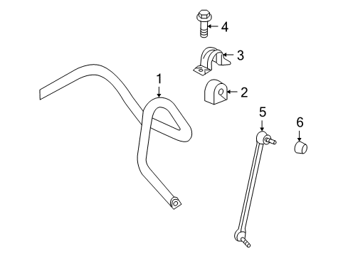 2010 GMC Terrain Stabilizer Bar & Components - Front Diagram