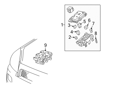 2005 Pontiac Montana Fuse Puller Diagram for 19115022