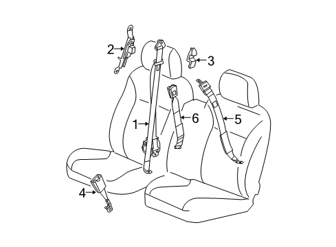 2011 GMC Canyon Front Seat Belts Diagram
