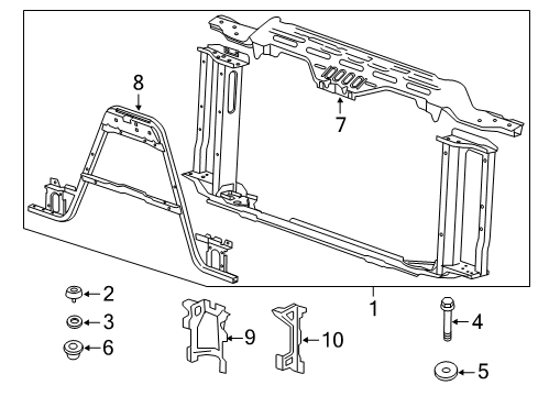 2012 GMC Sierra 2500 HD Radiator Support Diagram