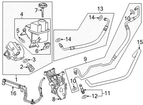 2016 GMC Sierra 2500 HD Power Steering Cooler Diagram for 84006547