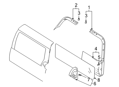 2000 Chevy Tracker Interior Trim - Lift Gate Diagram