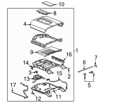 2022 GMC Yukon XL Latch Cover Diagram for 13500191