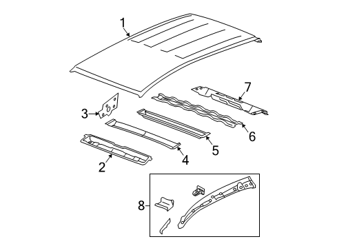 2007 Chevy Equinox Roof & Components Diagram