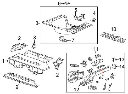 2014 Chevy Sonic Rear Floor Pan Diagram for 95231590