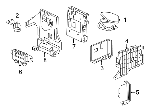 2017 GMC Acadia Communication System Components Diagram