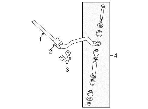 1997 Chevy Express 2500 Stabilizer Bar & Components - Front Diagram