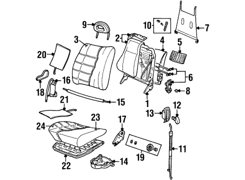 2001 Cadillac Catera Seat Cushion Pad Diagram for 90564054