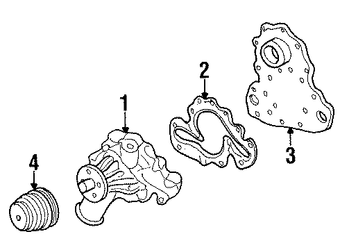 1994 GMC K2500 Cooling System, Radiator, Water Pump, Cooling Fan Diagram 2 - Thumbnail