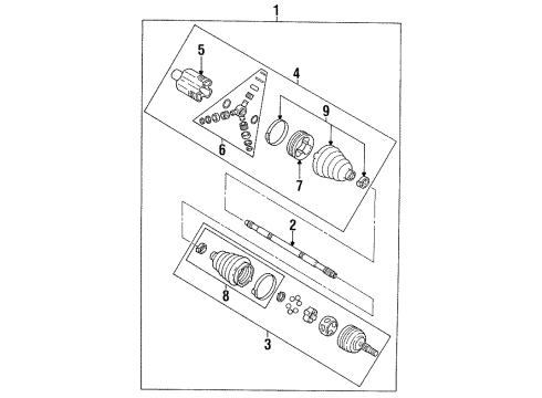1998 Oldsmobile Aurora Drive Axles - Front Diagram