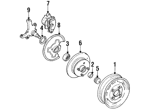 1984 Chevy Chevette Hub Cap Diagram for 14055904