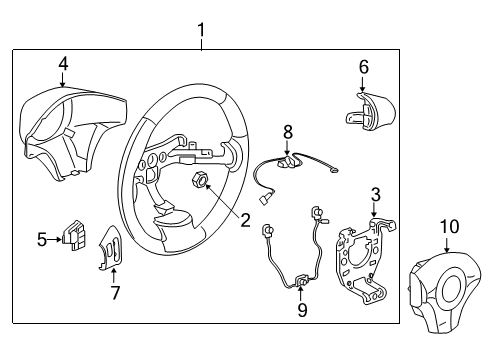 2008 Chevy Cobalt Steering Wheel Diagram for 25870022