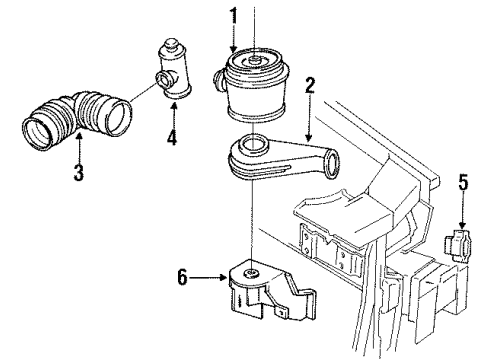 1994 Buick Regal Air Inlet Duct Diagram for 24503448