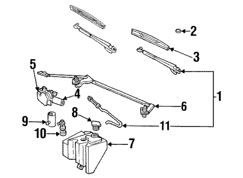1994 Buick Roadmaster Windshield - Wiper & Washer Components Diagram