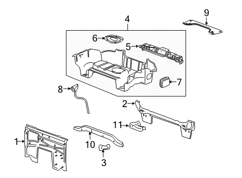 2009 Pontiac Solstice Rear Floor Pan Diagram for 20834863