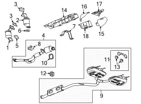 2010 Buick LaCrosse Converter & Pipe, Rear Diagram for 19418933
