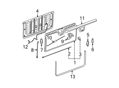 2007 Cadillac Escalade EXT Tail Gate Diagram