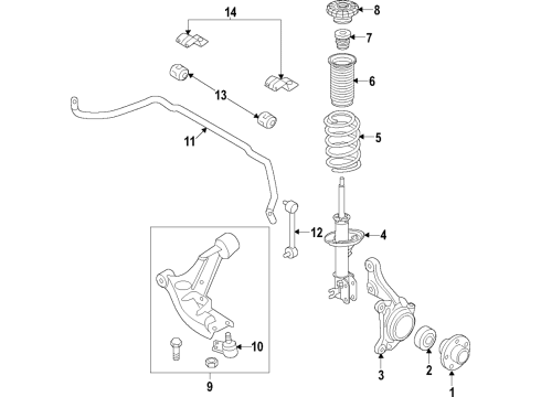 2017 Chevy Bolt EV Coil Spring, Front Diagram for 42477245