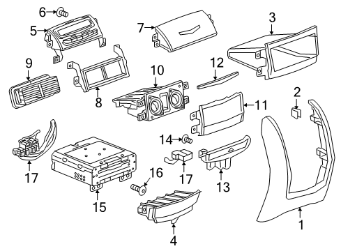 2017 Cadillac CT6 Center Console Diagram 2 - Thumbnail