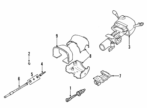 2001 Cadillac DeVille Steering Column Diagram for 26089530
