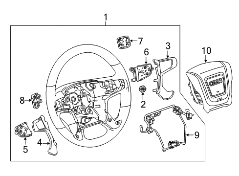 2017 GMC Sierra 2500 HD Steering Wheel, Black Diagram for 84483778