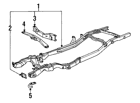 1991 Chevy S10 Blazer Tow Hook, Driver Side Diagram for 14055781
