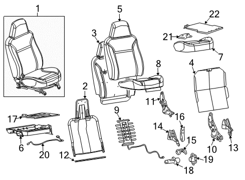 2010 GMC Canyon Front Seat Components Diagram 2 - Thumbnail