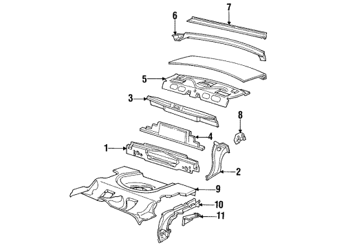 1993 Pontiac Sunbird Floor Pan, Rear Diagram for 22576352