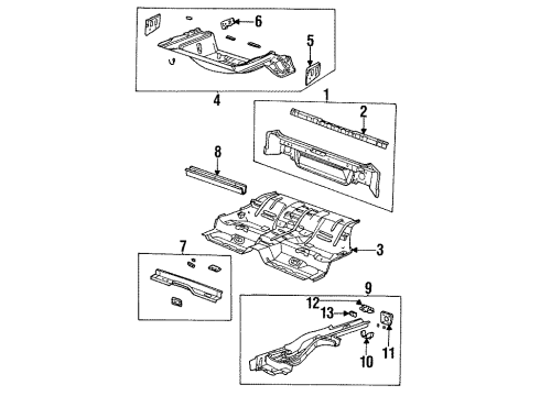 1993 Saturn SW2 Rear Panel Assembly Diagram for 21126026