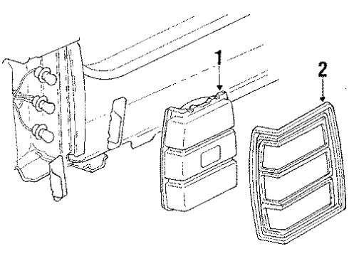 1987 Pontiac Safari Tail Lamps Diagram